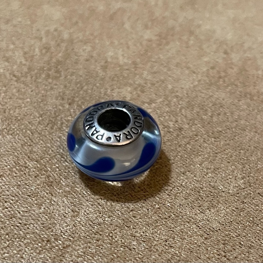 Authentic Pandora Murano Charm Blue  Glass Beads Combination Silver 925 ALE